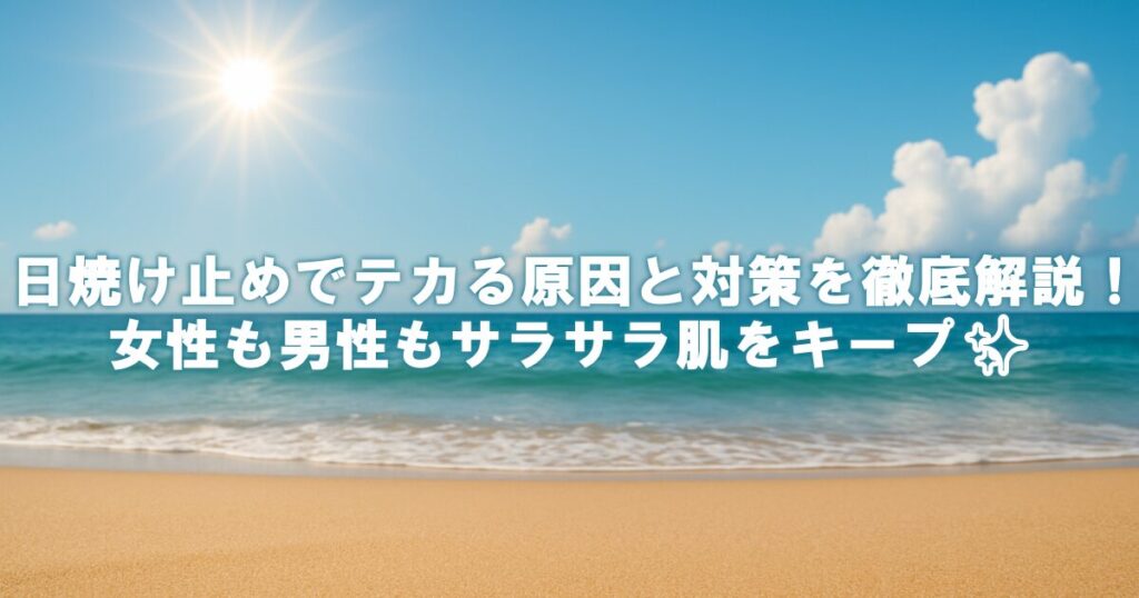 日焼け止めでテカる原因と対策を徹底解説！女性も男性もサラサラ肌をキープ✨